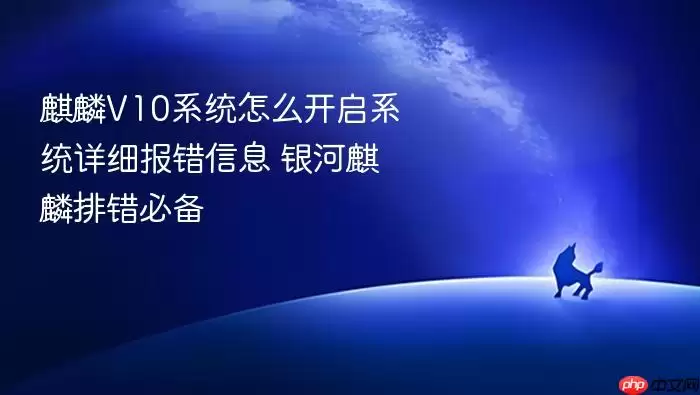 麒麟V10系统怎么开启系统详细报错信息 银河麒麟排错必备