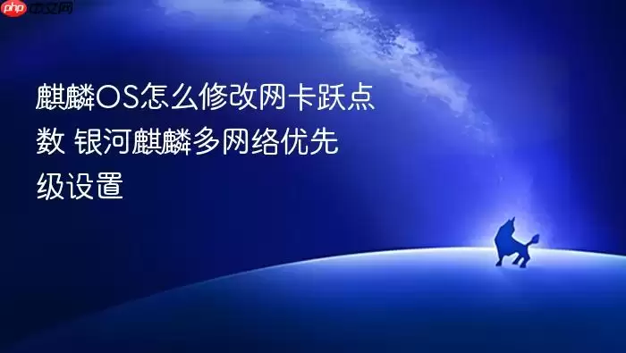 麒麟OS怎么修改网卡跃点数 银河麒麟多网络优先级设置