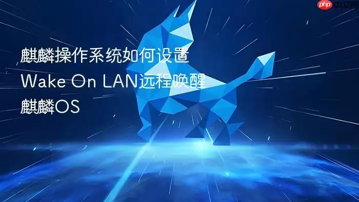 麒麟操作系统如何设置Wake On LAN远程唤醒 麒麟OS