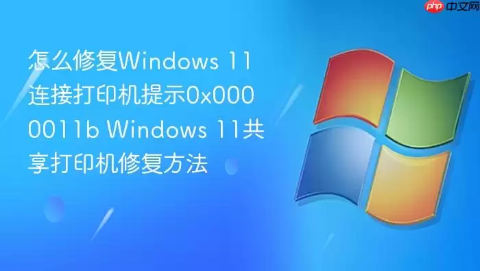 怎么修复Windows 11连接打印机提示0x0000011b Windows 11共享打印机修复方法