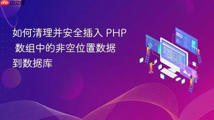 如何清理并安全插入 PHP 数组中的非空位置数据到数据库
