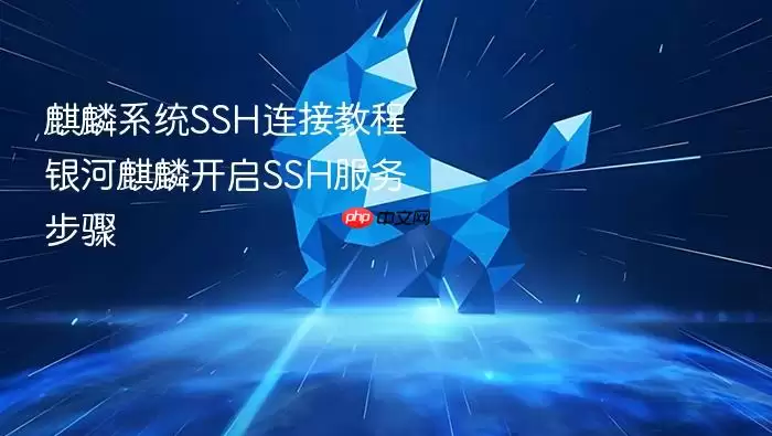麒麟系统SSH连接教程 银河麒麟开启SSH服务步骤