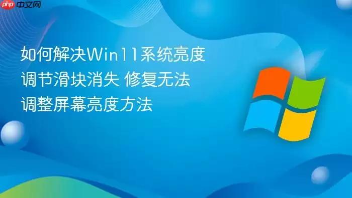 如何解决Win11系统亮度调节滑块消失 修复无法调整屏幕亮度方法