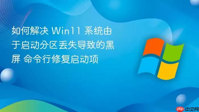 如何解决 Win11 系统由于启动分区丢失导致的黑屏 命令行修复启动项