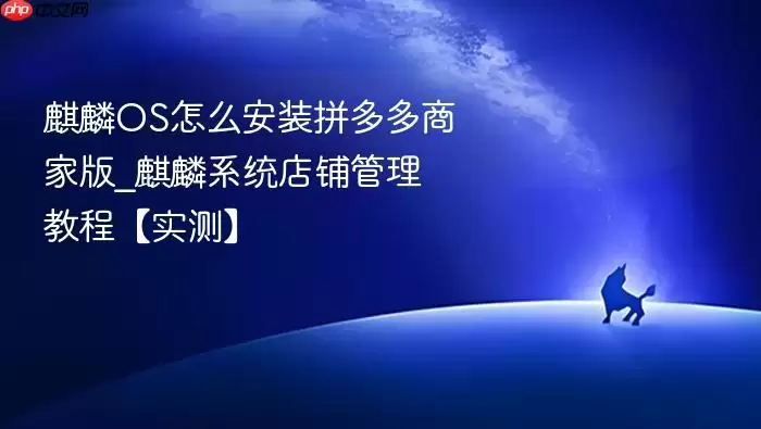 麒麟OS怎么安装拼多多商家版_麒麟系统店铺管理教程【实测】