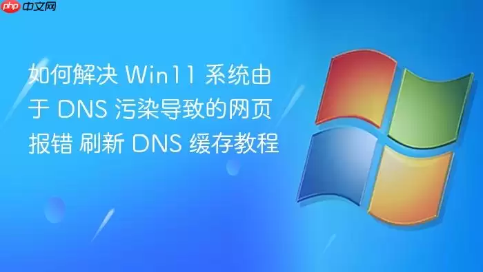 如何解决 win11 系统由于 dns 污染导致的网页报错 刷新 dns 缓存教程