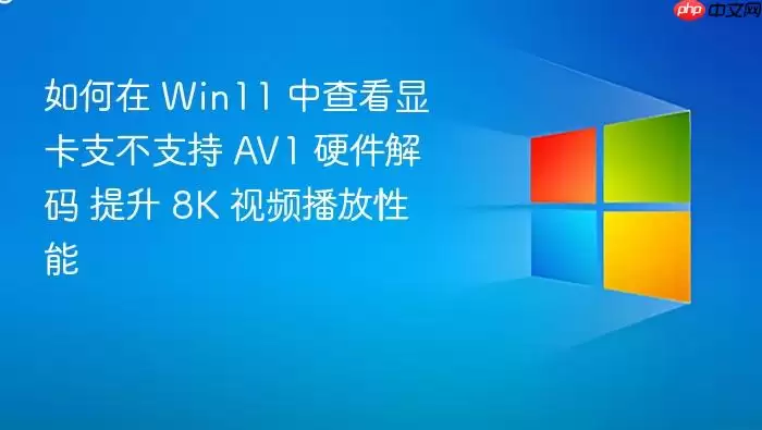 如何在 Win11 中查看显卡支不支持 A V1 硬件解码 提升 8K 视频播放性能