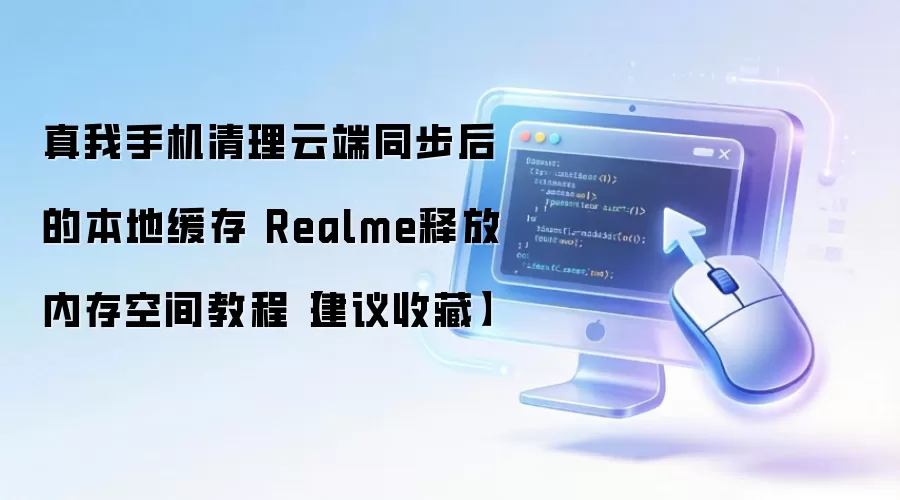 真我手机清理云端同步后的本地缓存 Realme释放内存空间教程【建议收藏】