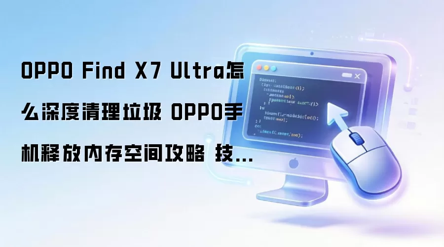 OPPO Find X7 Ultra怎么深度清理垃圾 OPPO手机释放内存空间攻略【技巧】