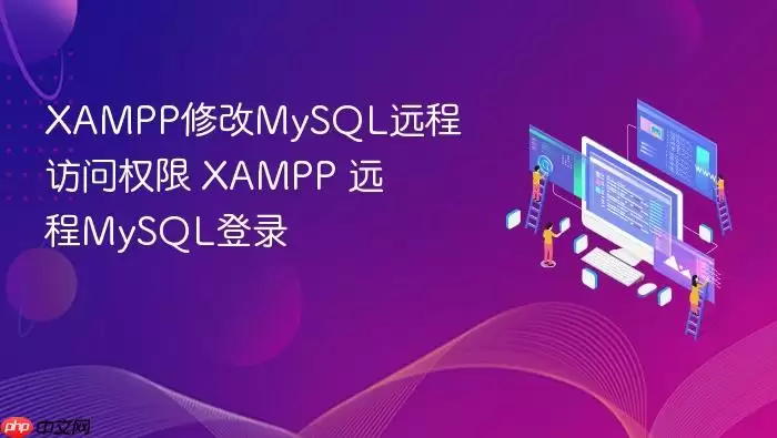 XAMPP修改MySQL远程访问权限 XAMPP 远程MySQL登录