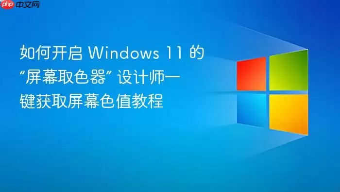 如何开启 Windows 11 的“屏幕取色器” 设计师一键获取屏幕色值教程