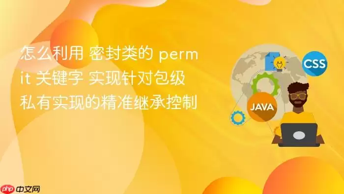 怎么利用 密封类的 permit 关键字 实现针对包级私有实现的精准继承控制