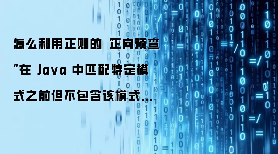 怎么利用正则的“正向预查”在 Ja va 中匹配特定模式之前但不包含该模式本身的文本