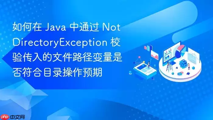 如何在 Ja va 中通过 NotDirectoryException 校验传入的文件路径变量是否符合目录操作预期
