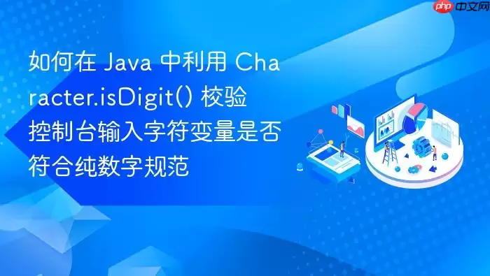 如何在 Ja va 中利用 Character.isDigit() 校验控制台输入字符变量是否符合纯数字规范