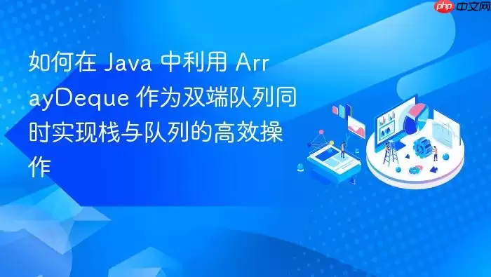 如何在 Ja va 中利用 ArrayDeque 作为双端队列同时实现栈与队列的高效操作