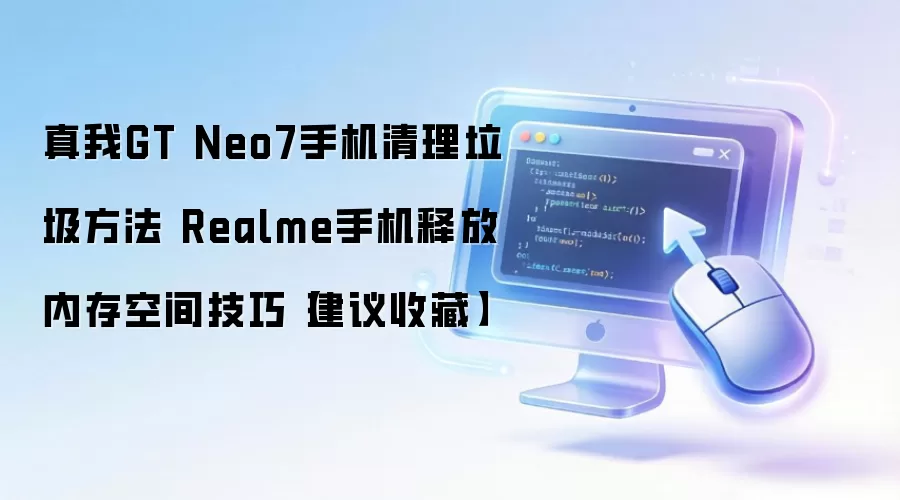 真我GT Neo7手机清理垃圾方法 Realme手机释放内存空间技巧【建议收藏】