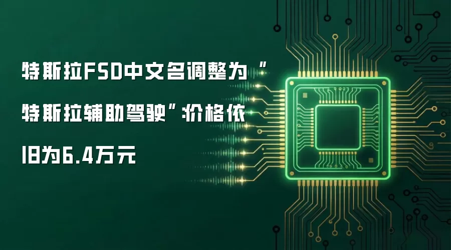 特斯拉FSD中文名调整为“特斯拉辅助驾驶”:价格依旧为6.4万元