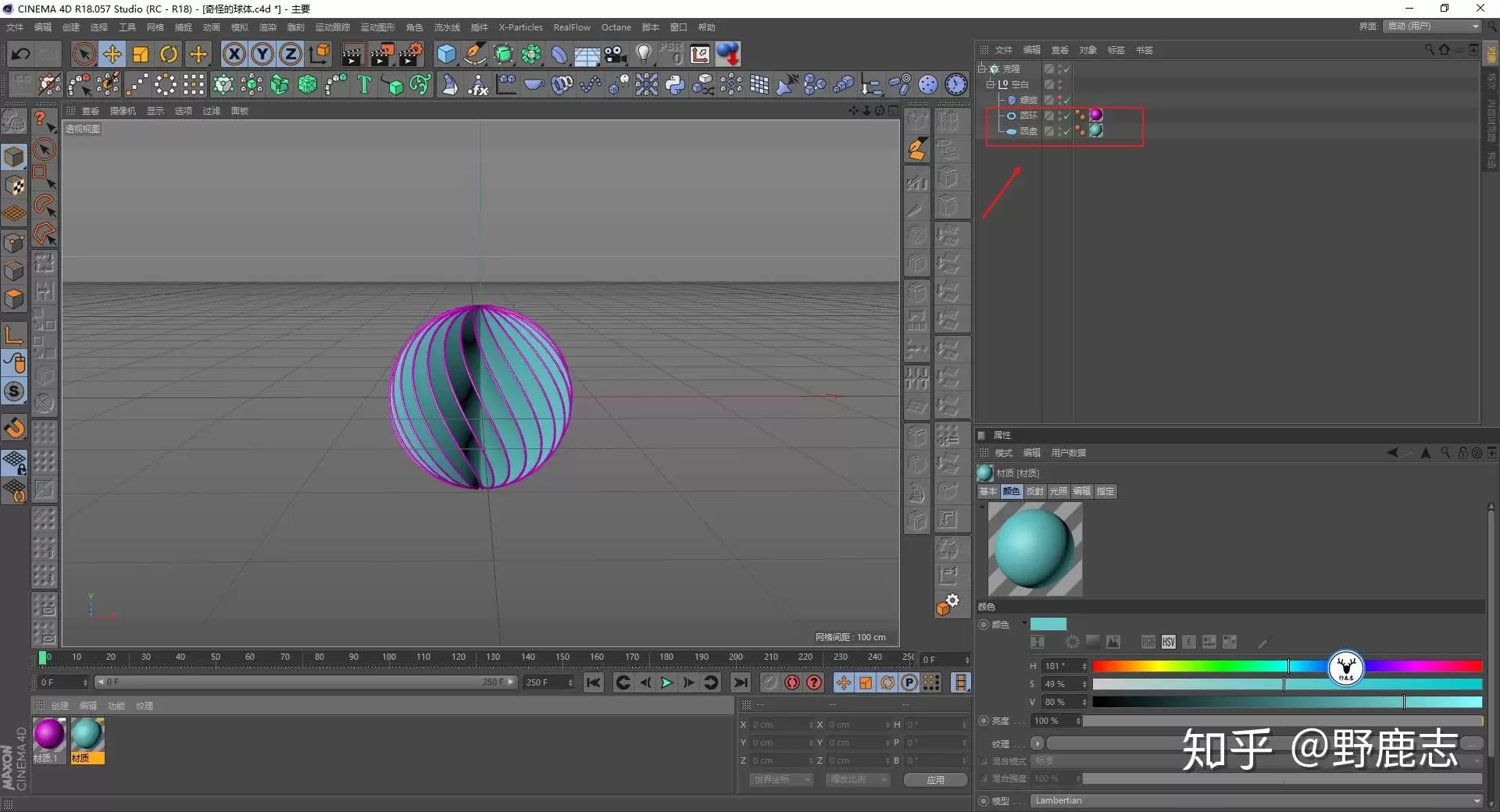 C4D球体如何变成椭圆