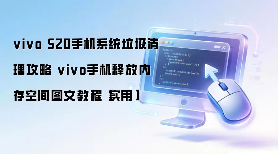 vivo S20手机系统垃圾清理攻略 vivo手机释放内存空间图文教程【实用】