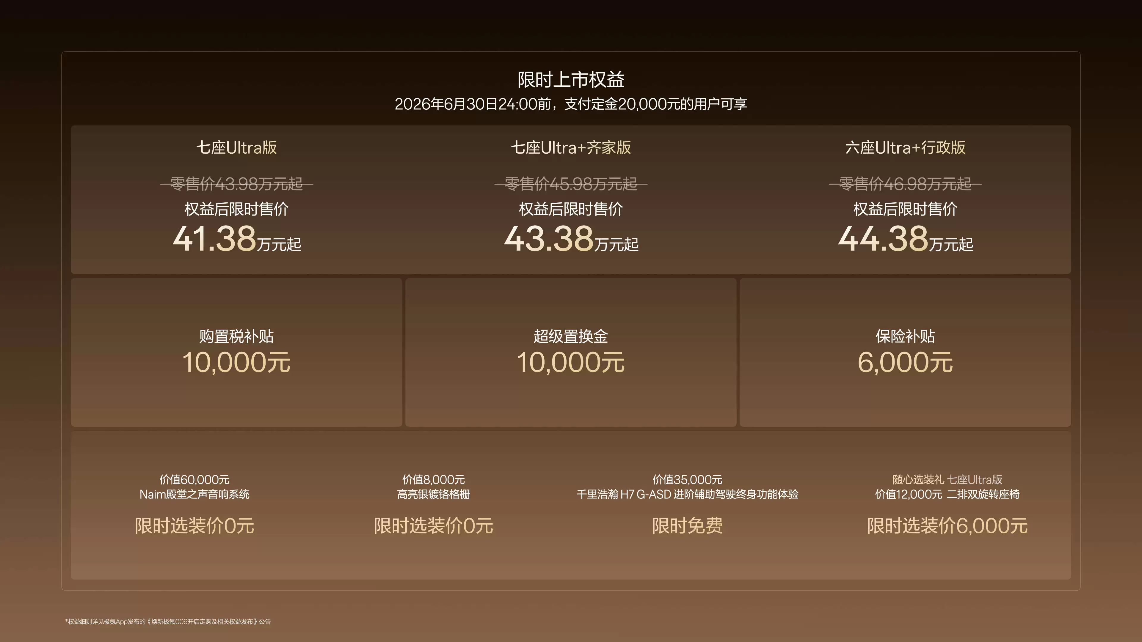 2026款极氪009上市！全栈900V高压架构加持 权益价41.38万起