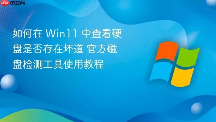 如何在 Win11 中查看硬盘是否存在坏道 官方磁盘检测工具使用教程