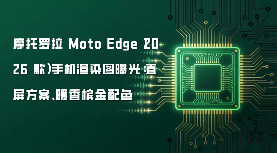 摩托罗拉 Moto Edge(2026 款)手机渲染图曝光:直屏方案、暖香槟金配色