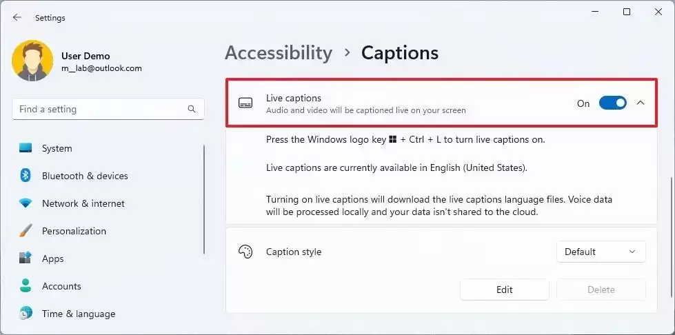 Windows 11 22H2启用配置及使用实时字幕教程
