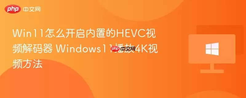 win11怎么开启内置的hevc视频解码器 windows11播放4k视频方法