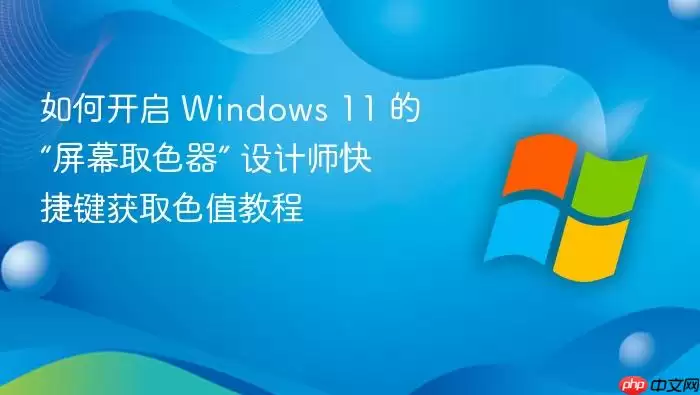 如何开启 windows 11 的“屏幕取色器” 设计师快捷键获取色值教程