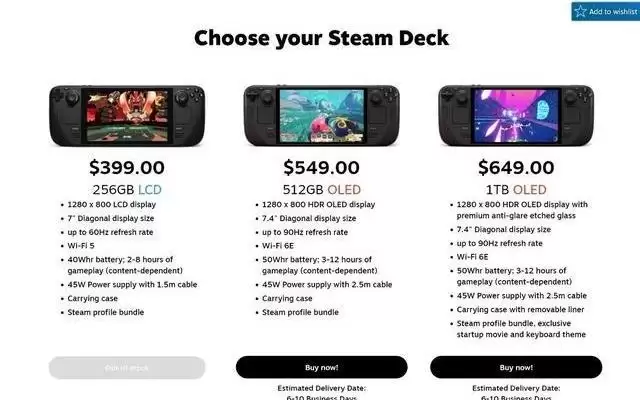 Steam Deck OLED部分型号售价暴涨300美元 关键组件短缺推高成本