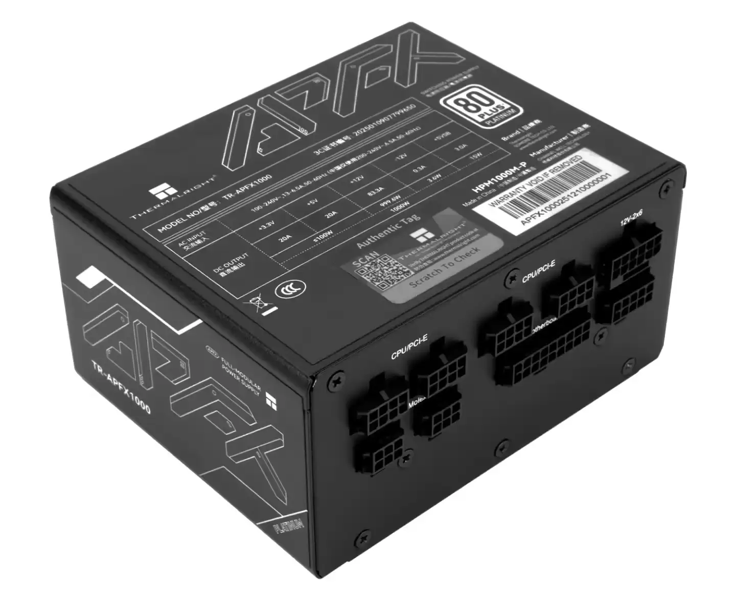 利民推出APFX系列白金SFX全模组电源，850W/1000W规格