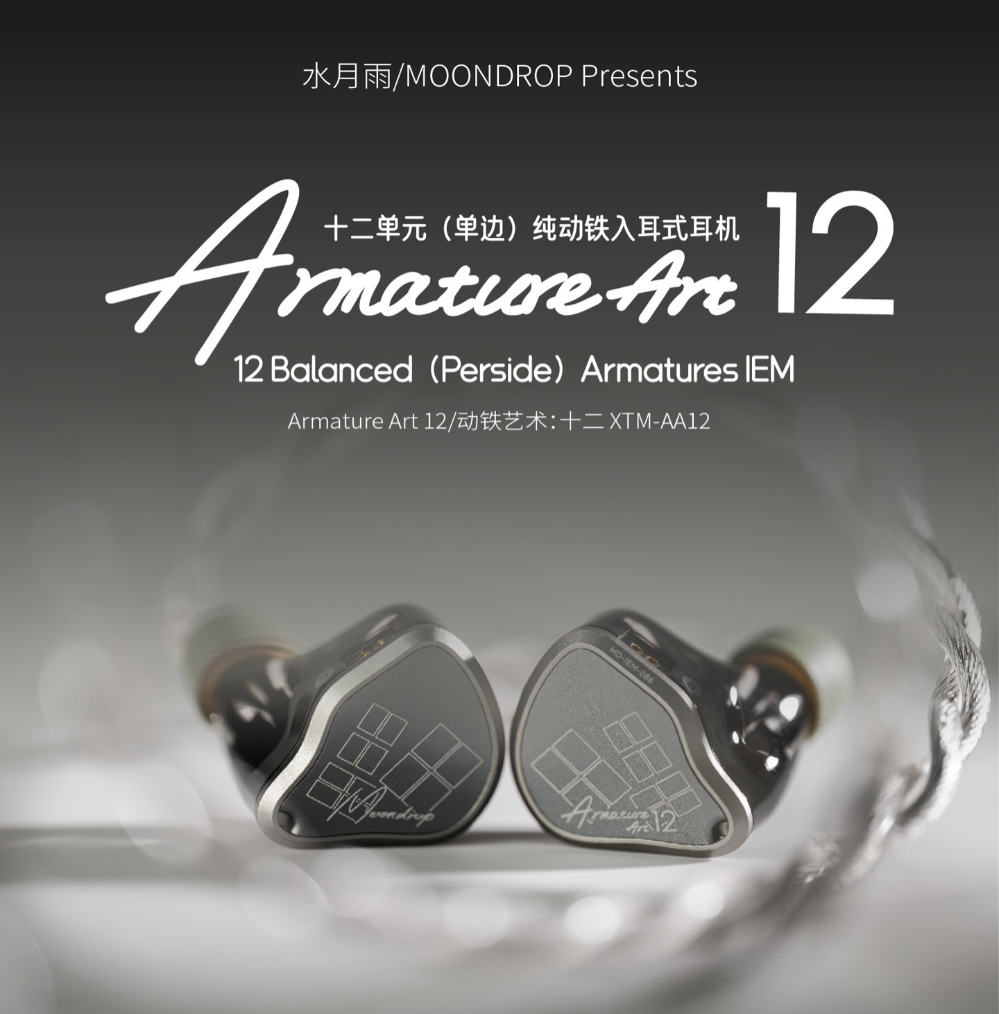 水月雨发布 Armature Art 12 十二单元纯动铁入耳式耳机,3999 元