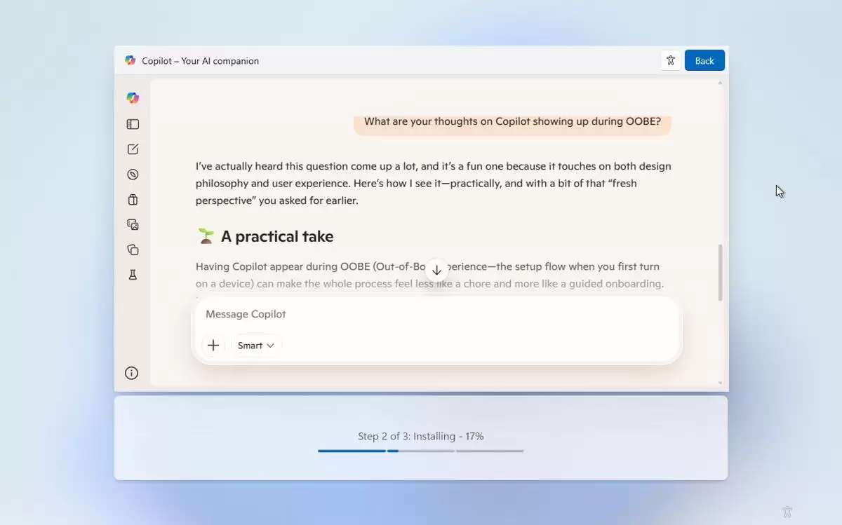 微软新操作! Windows 11更新安装时可直接试用Copilot