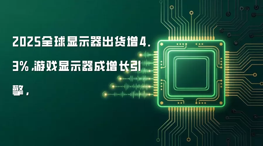 2025全球显示器出货增4.3%，游戏显示器成增长引擎，