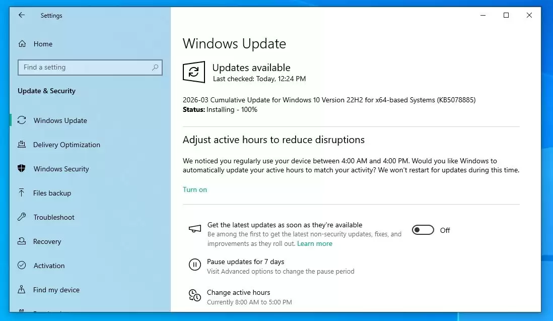 Win10三月安全更新KB5078885发布:修复卡死/更新证书/提升部分显卡稳定性等