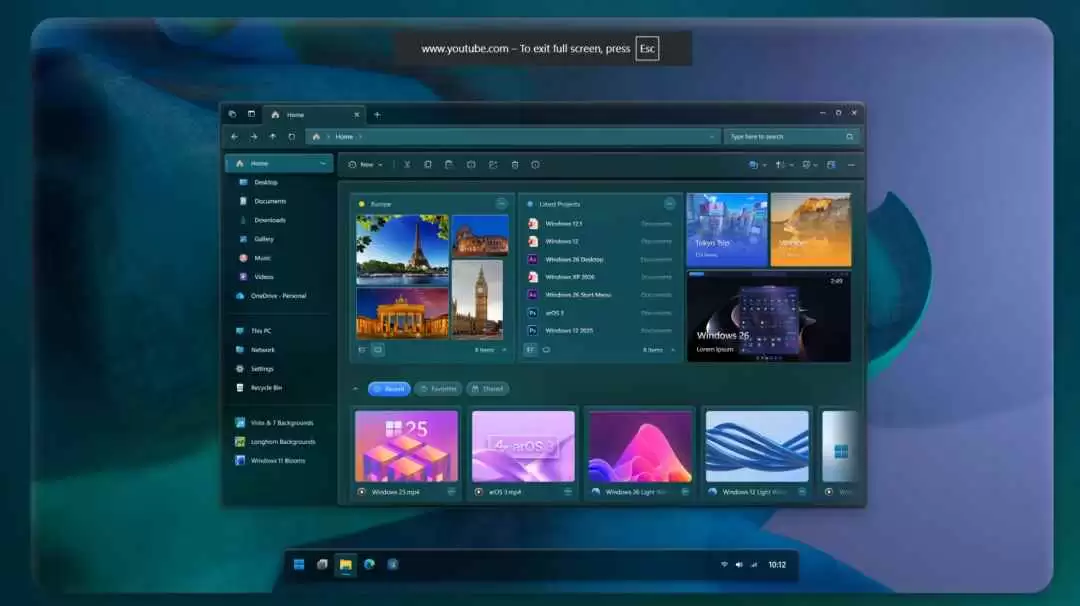 界面惊艳! 用户自制Windows12概念版