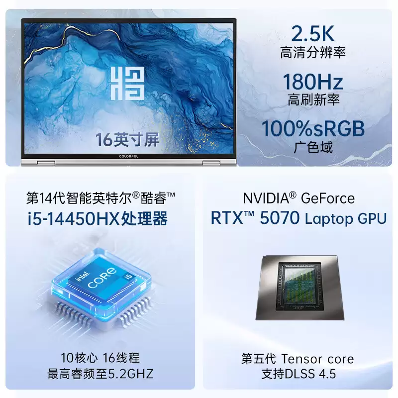 七彩虹将星 X16 Pro 游戏本新增酷睿 i5-14450HX + RTX 5050/5070 版本：7199~8799 元