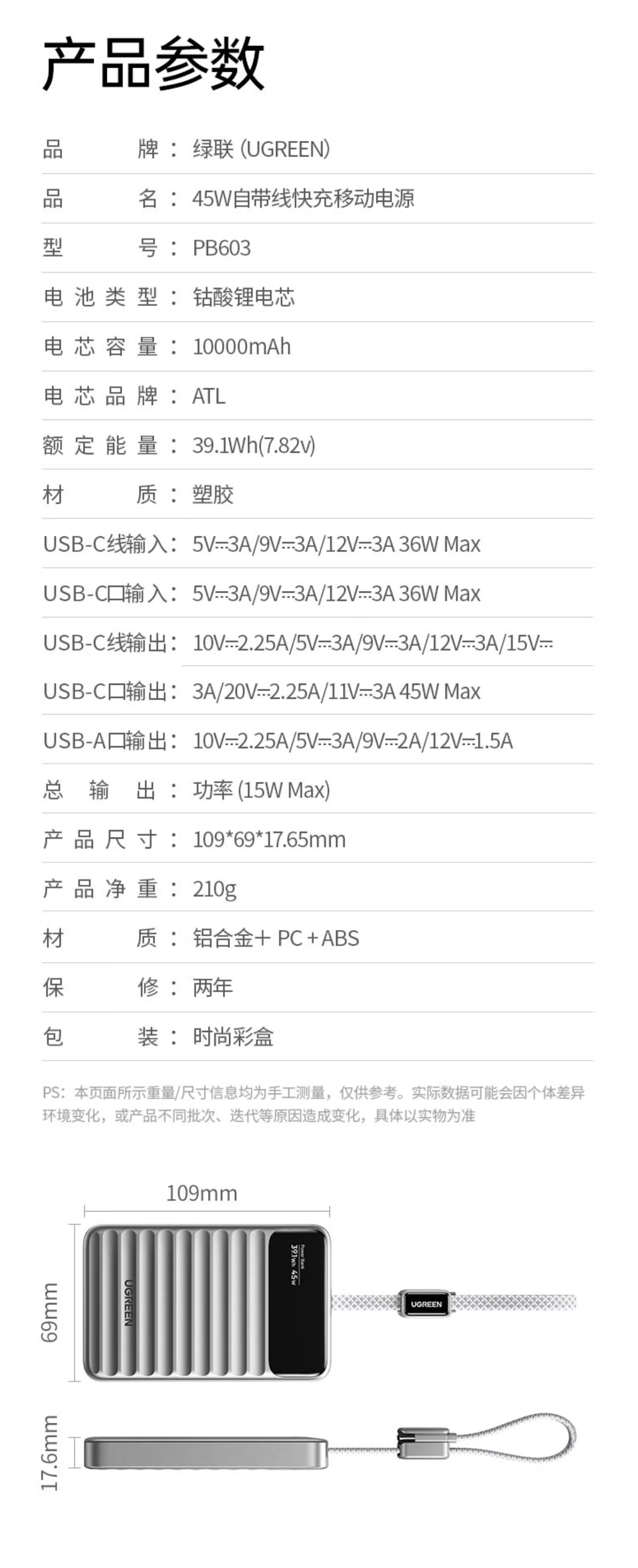 绿联 P6 系列 45W 充电宝发布:符合 2026 新国标 + 苹果同厂 ATL 电芯,199 元