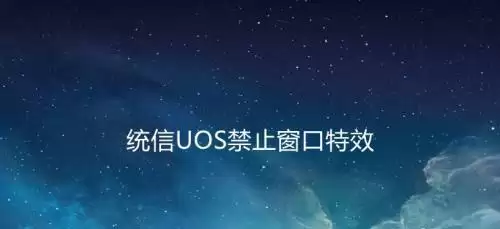 统信UOS系统怎么禁止窗口特效? 统信关闭窗口特效的技巧