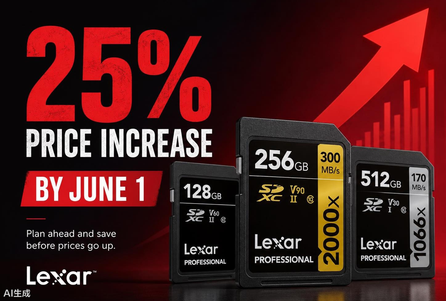 消息称雷克沙存储卡产品 6 月 1 日起涨价，涨幅最高 25%