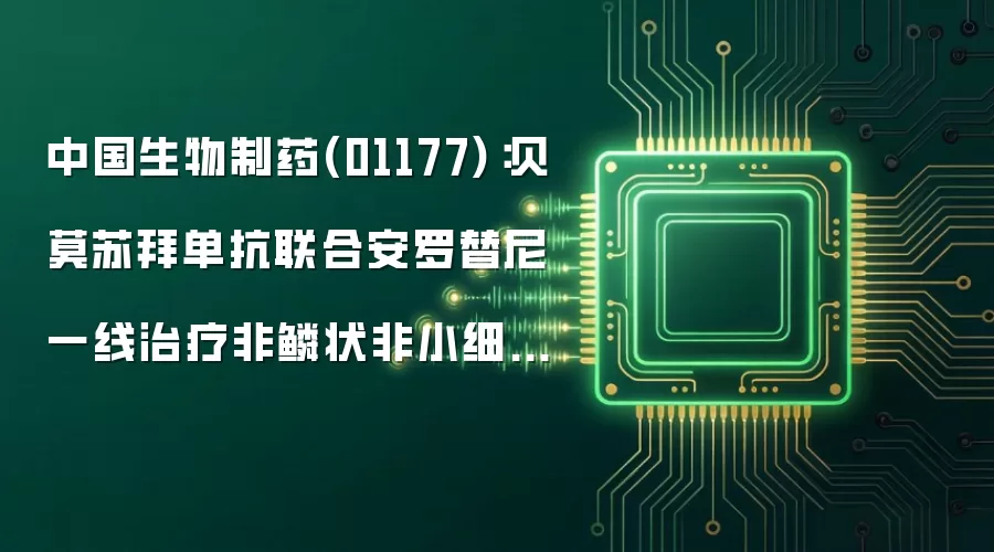 中国生物制药(01177):贝莫苏拜单抗联合安罗替尼一线治疗非鳞状非小细胞肺癌于2026 ASCO公布III期临床数据