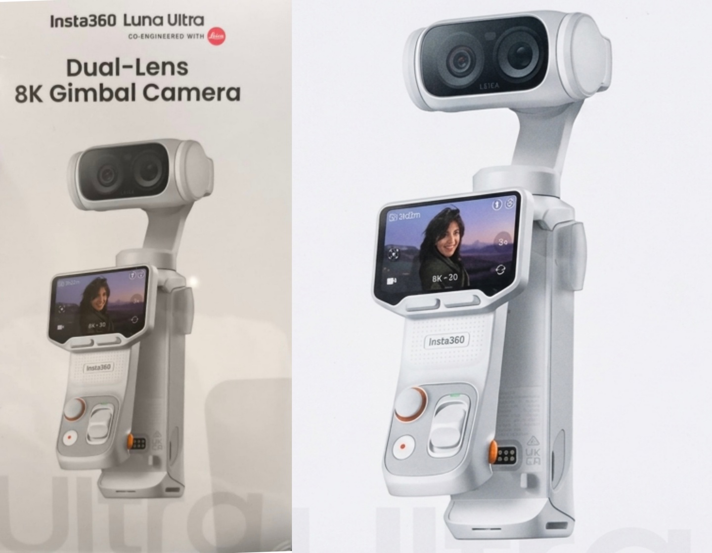 首创可拆卸屏幕，影石 Insta360 Luna Ultra 手持云台相机包装盒曝光