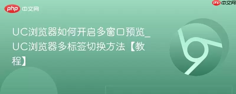 uc浏览器如何开启多窗口预览_uc浏览器多标签切换方法【教程】