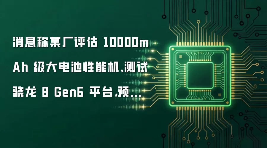 消息称某厂评估 10000mAh 级大电池性能机、测试骁龙 8 Gen6 平台,预计为一加 Ace 7