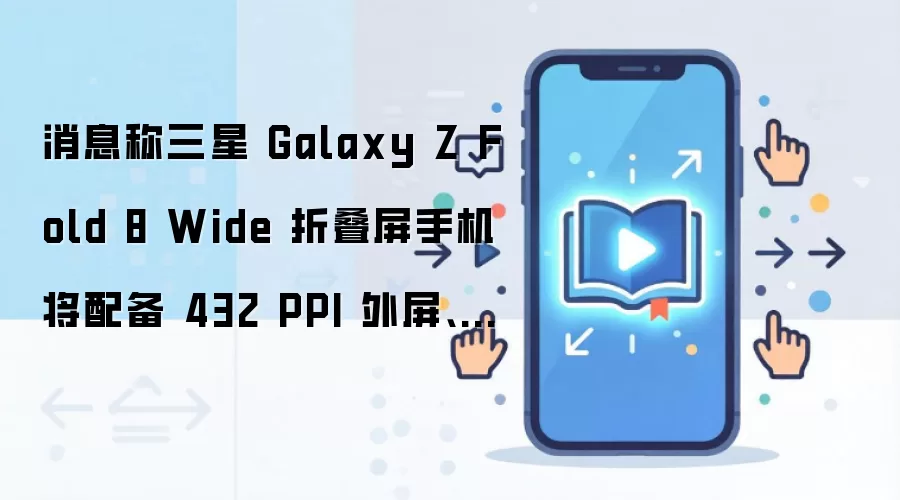 消息称三星 Galaxy Z Fold 8 Wide 折叠屏手机将配备 432 PPI 外屏、403 PPI 内屏