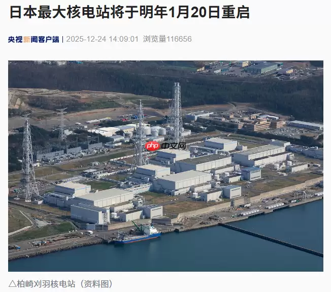 日本最大核电站机组重启可能推迟