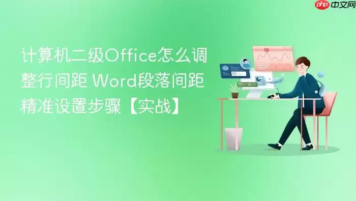 计算机二级Office怎么调整行间距 Word段落间距精准设置步骤【实战】