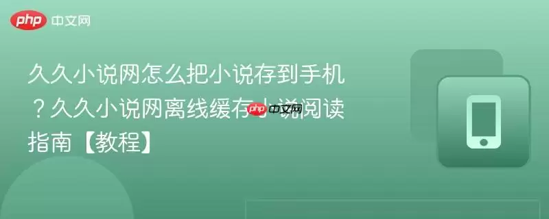 久久小说网怎么把小说存到手机?久久小说网离线缓存小说阅读指南【教程】