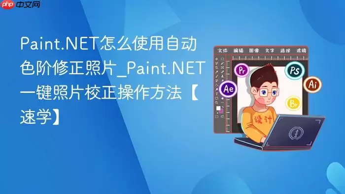 Paint.NET怎么使用自动色阶修正照片_Paint.NET一键照片校正操作方法【速学】